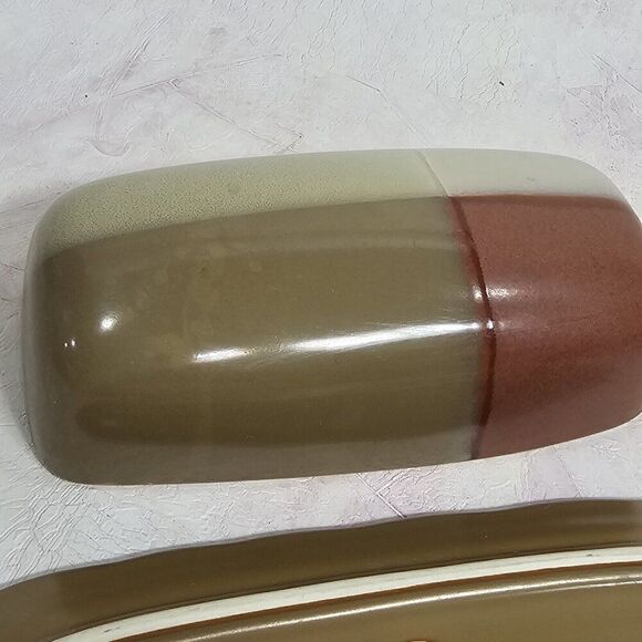 Sango GOLD DUST SIENNA Covered Butter Dish In Brown, Tan, Beige 1/4 Lb - Picture 2 of 8